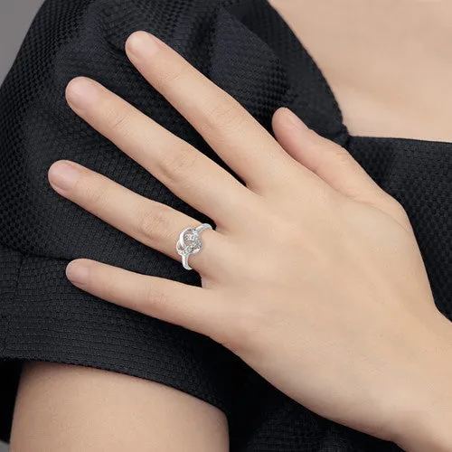 Sterling Silver CZ Love Knot Ring
