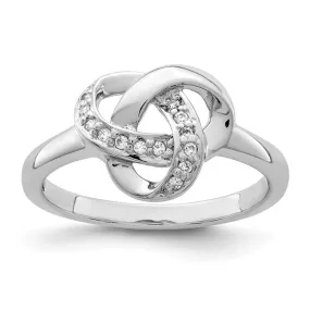 Sterling Silver CZ Love Knot Ring