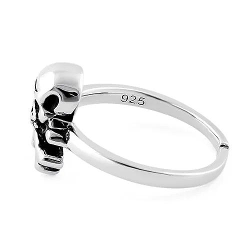 Sterling Silver Jolly Roger Skull Toe Ring