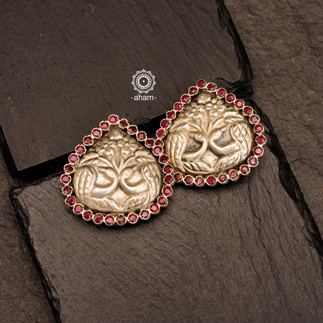 Summer Love Maroon Drop Silver Studs