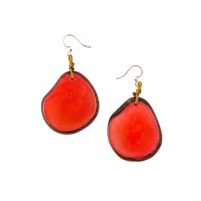 Tagua Women's Amigas Poppy Coral Earrings