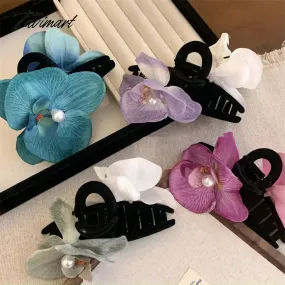 TAVIMART  -  New Butterfly Orchid Flower Hair Clip Claw Women Ladies Fairy Flower Side Clips Headwear Hairpin Barrette Hair Accessories