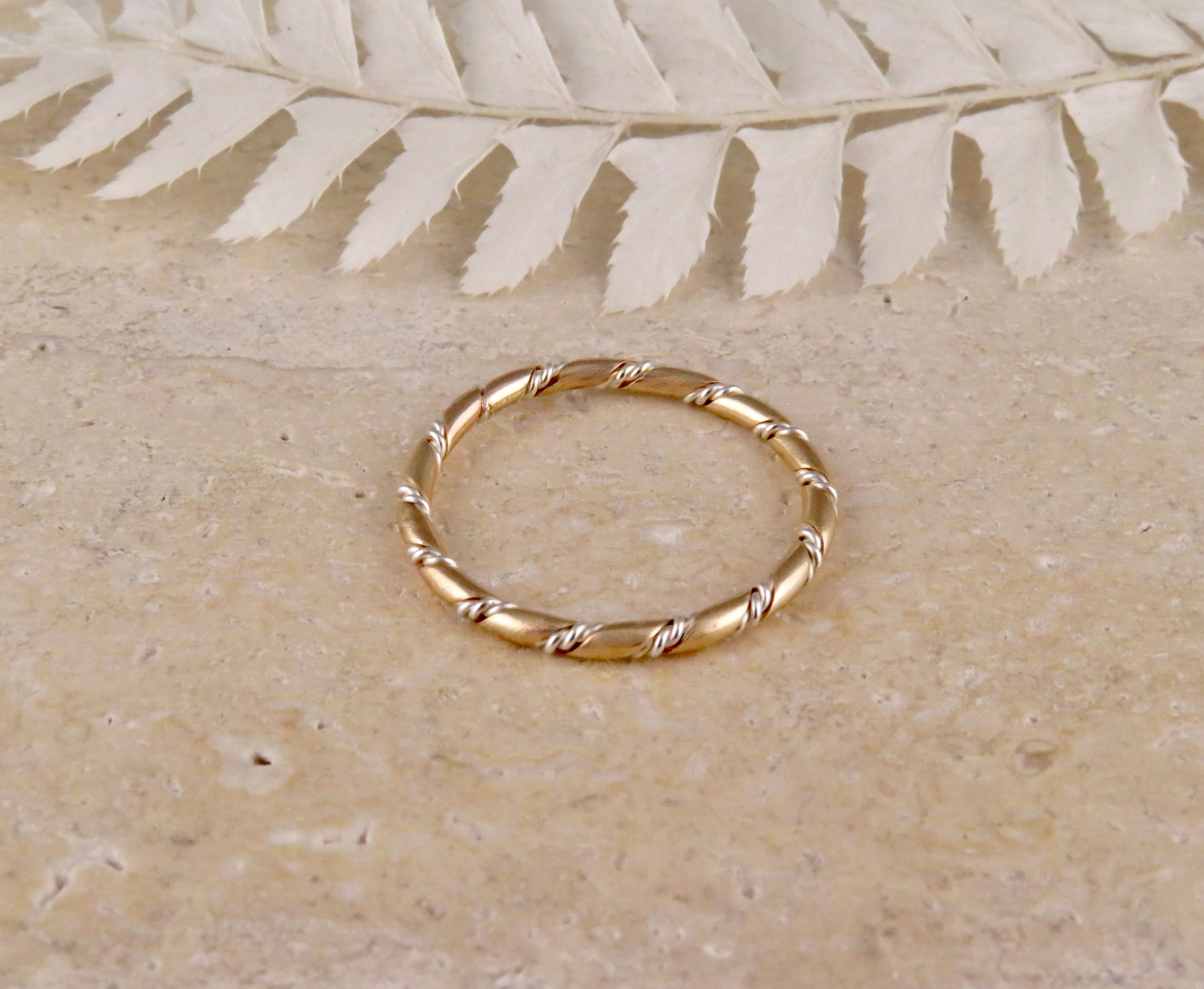Textured Twist Ring - Gold/Silver