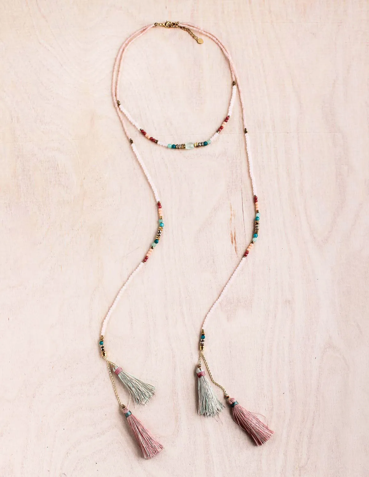 Thai Crystal Lariat Necklace