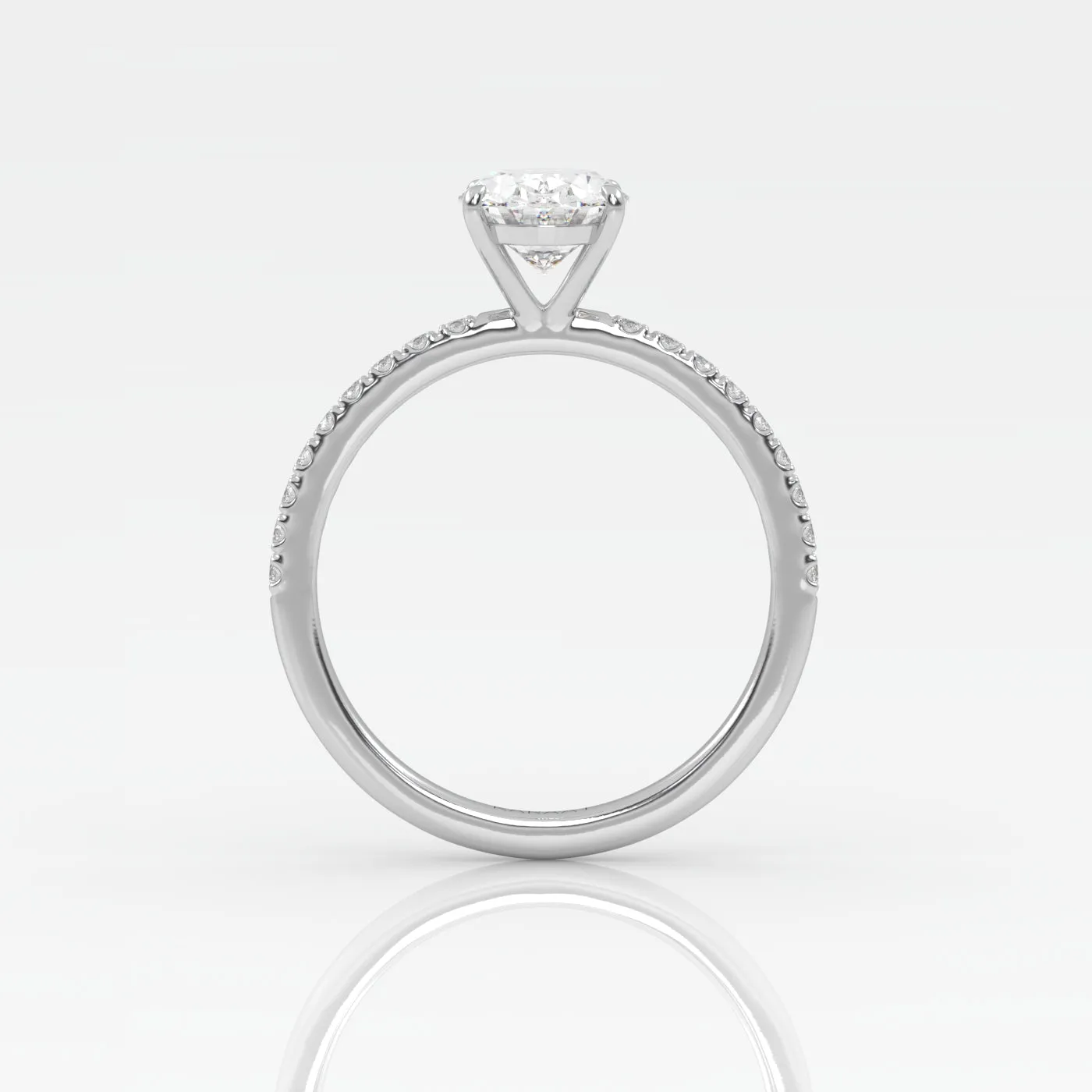 The Oval Solitaire with Pavé band