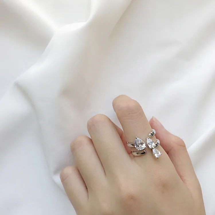 THREE PEAR TOPAZ RING