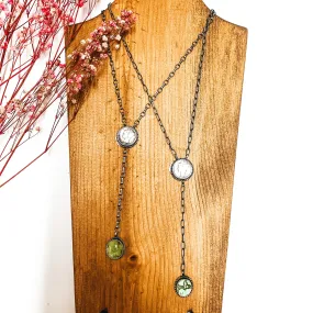 Tim Smith | Navajo Handmade Sterling Silver Coin Lariat Necklace with Sonoran Gold Stone Drop