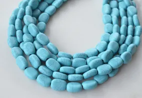 Turquoise Blue Lucite Acrylic Beaded Chunky Multi Strand Statement Necklace - Lauren