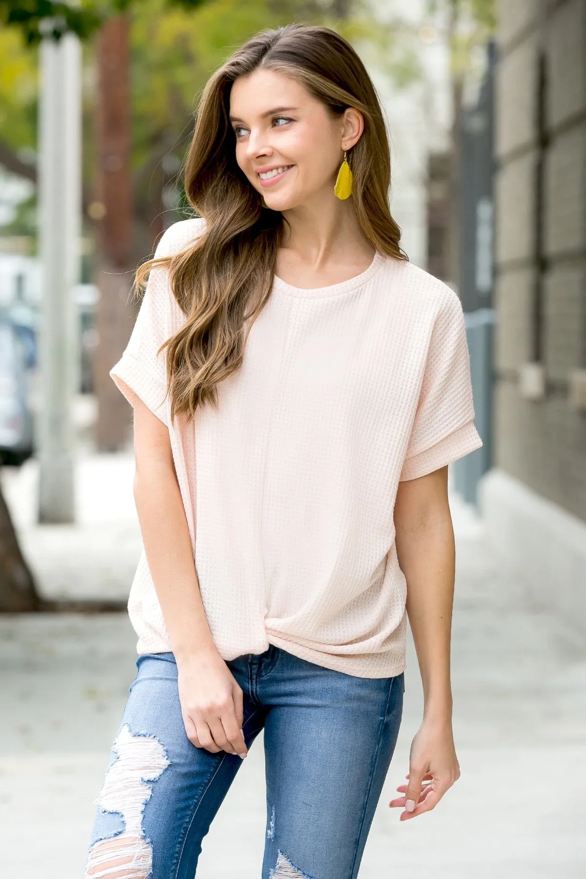 Twist Front Dolman Sleeve Top