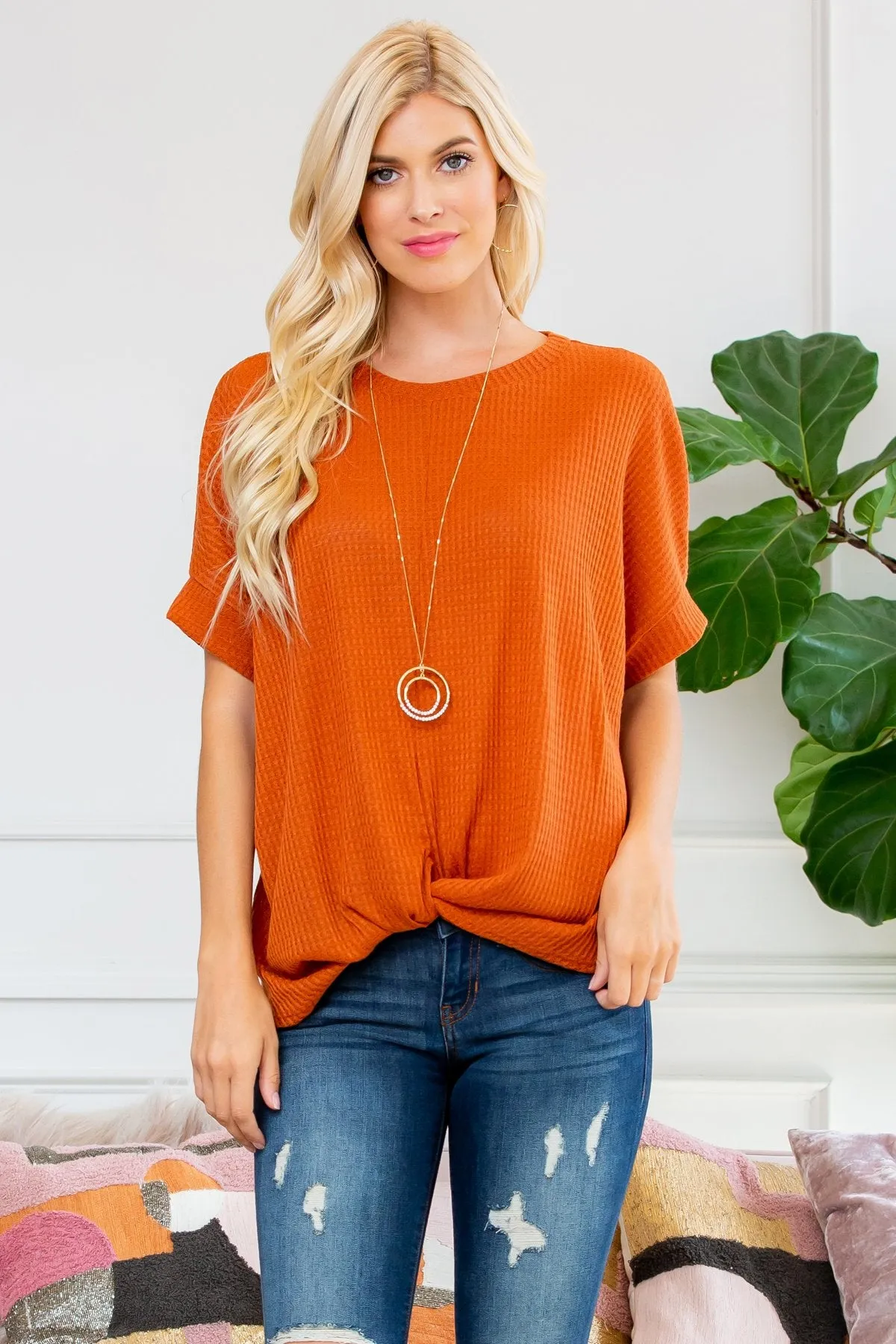 Twist Front Dolman Sleeve Top