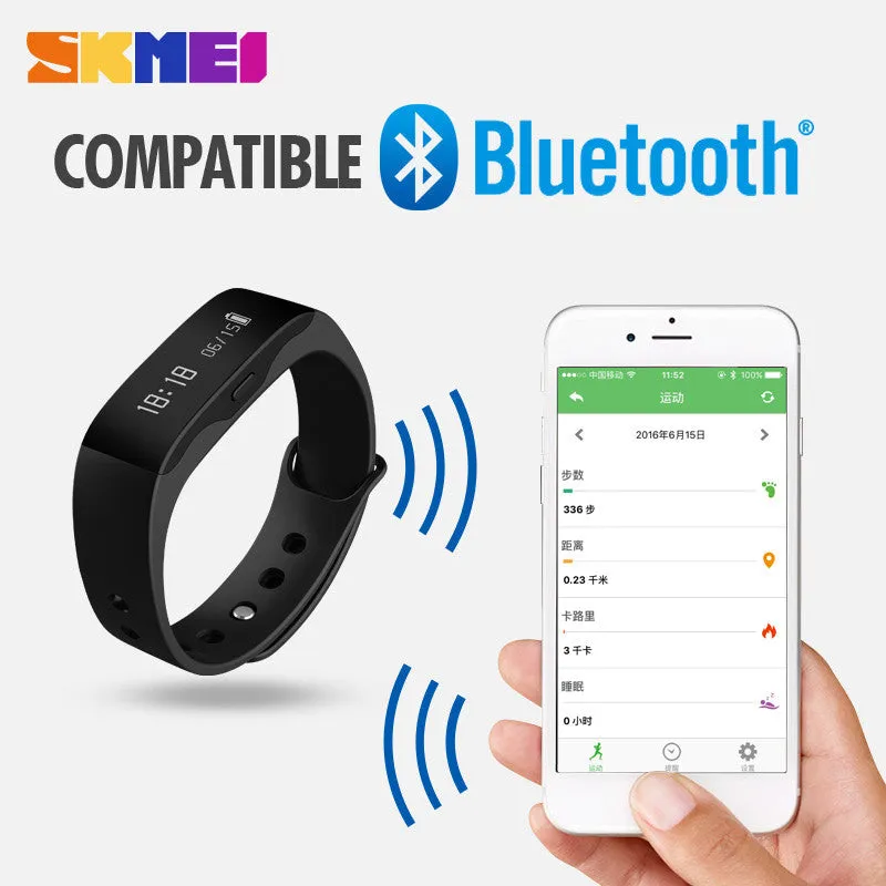Unisex Fitness Smart Band Sports Watch with LED Display