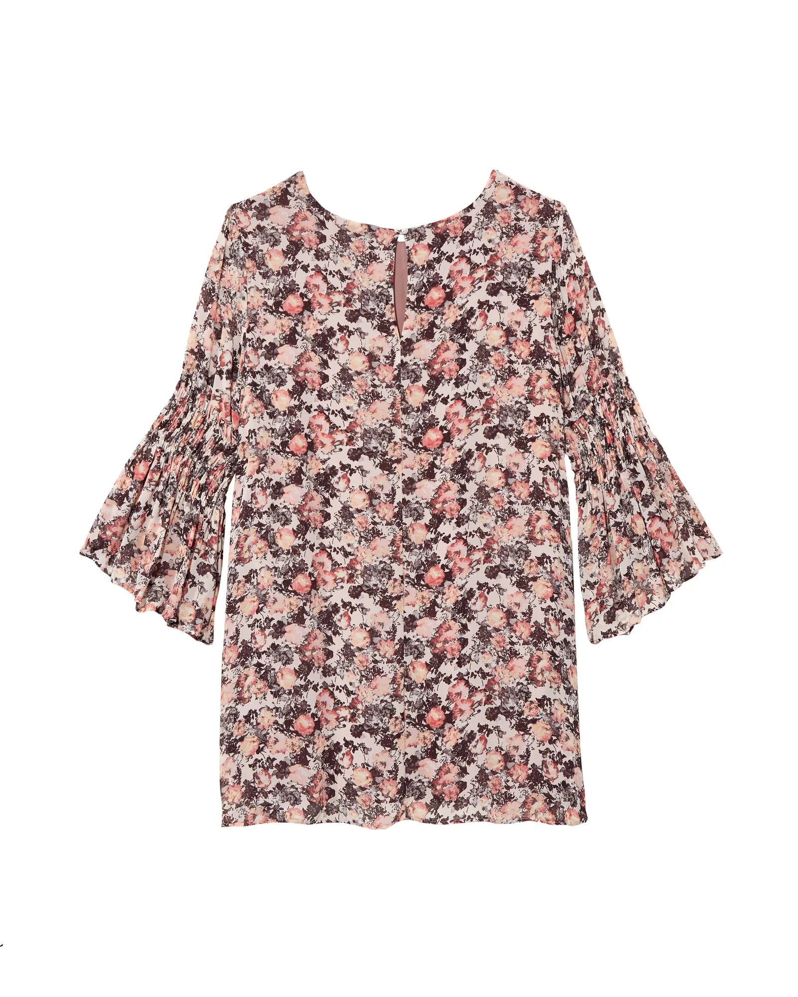 Valerie Flare Sleeve Dress | Peach / Ivory