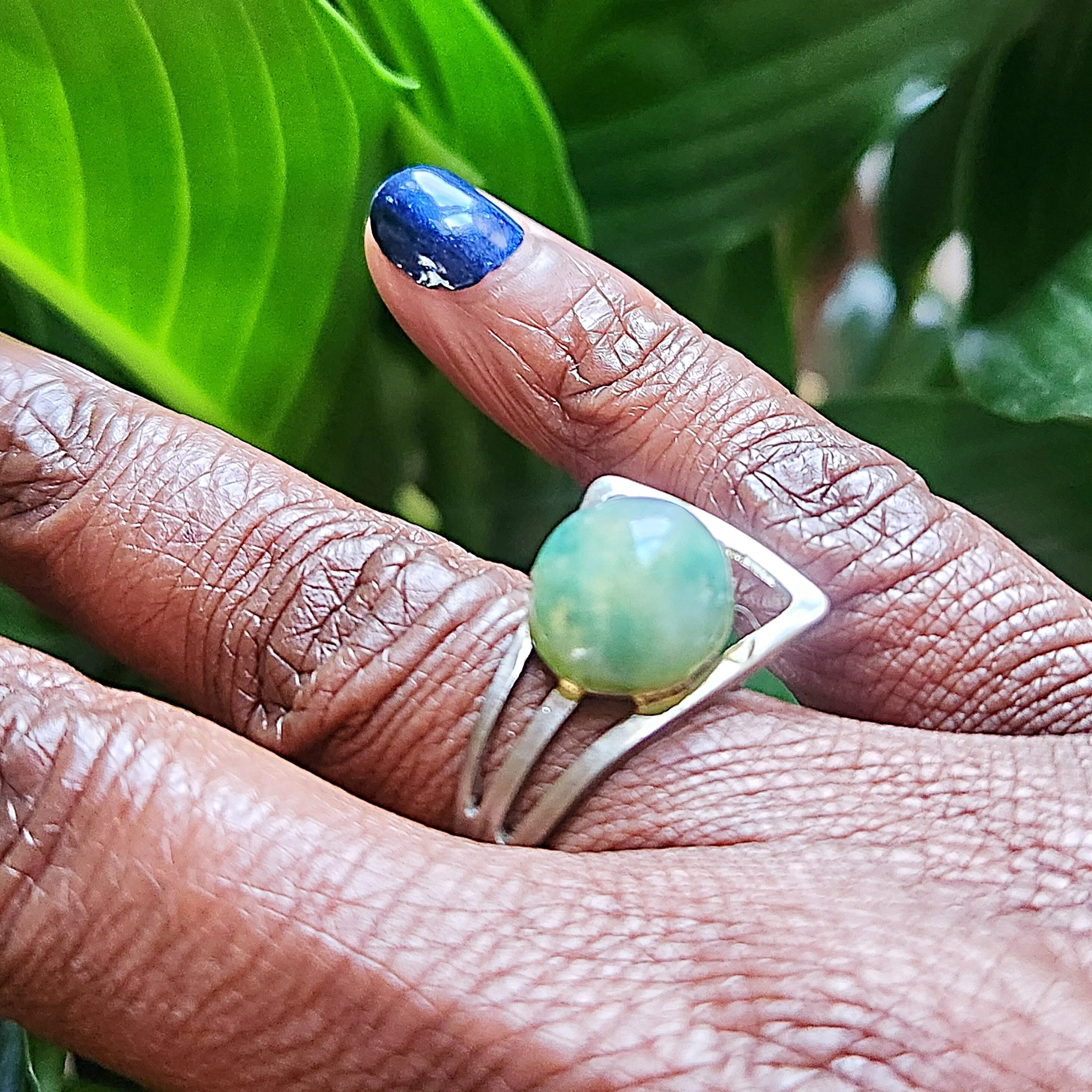 Vedazzled Adventurine Geo Ring