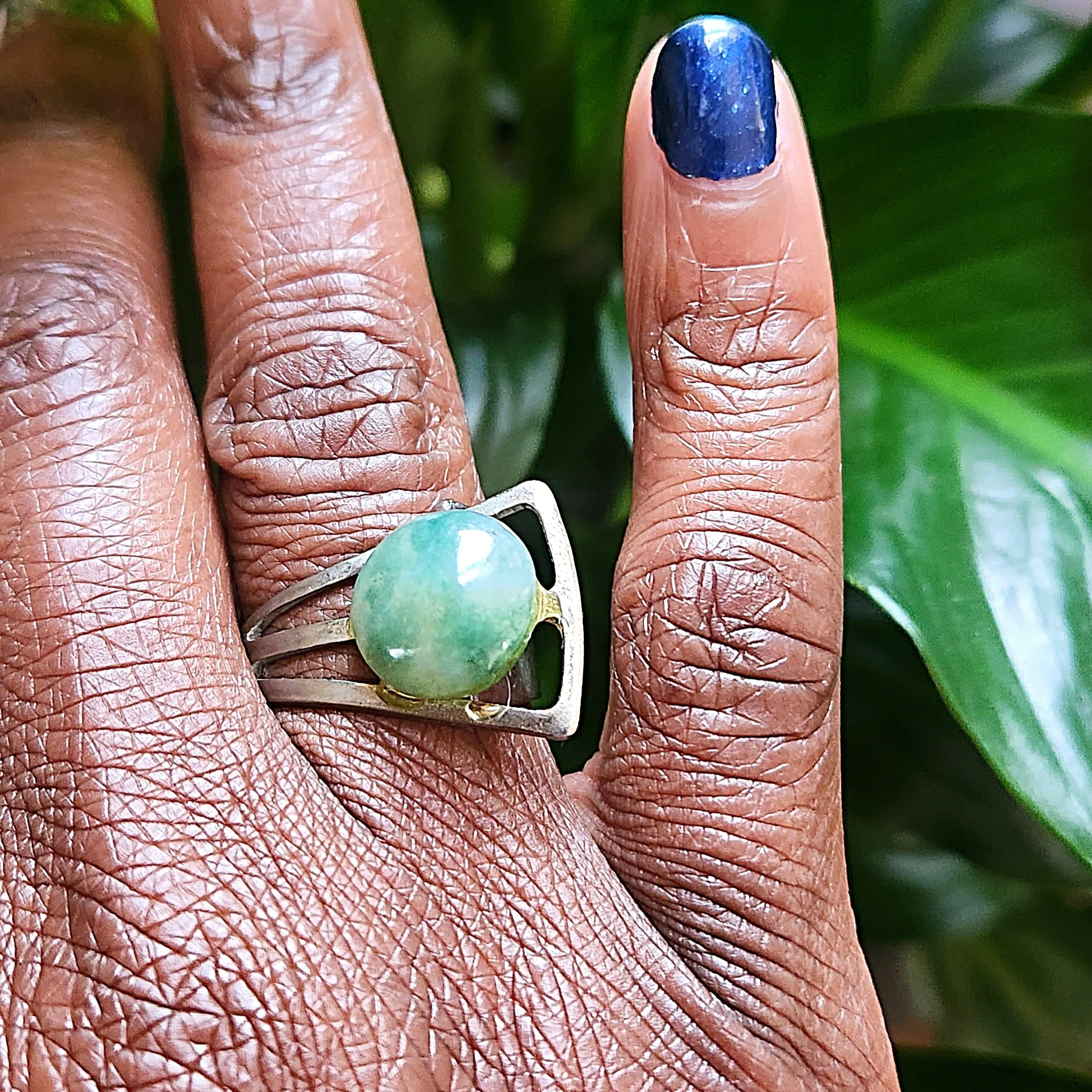 Vedazzled Adventurine Geo Ring
