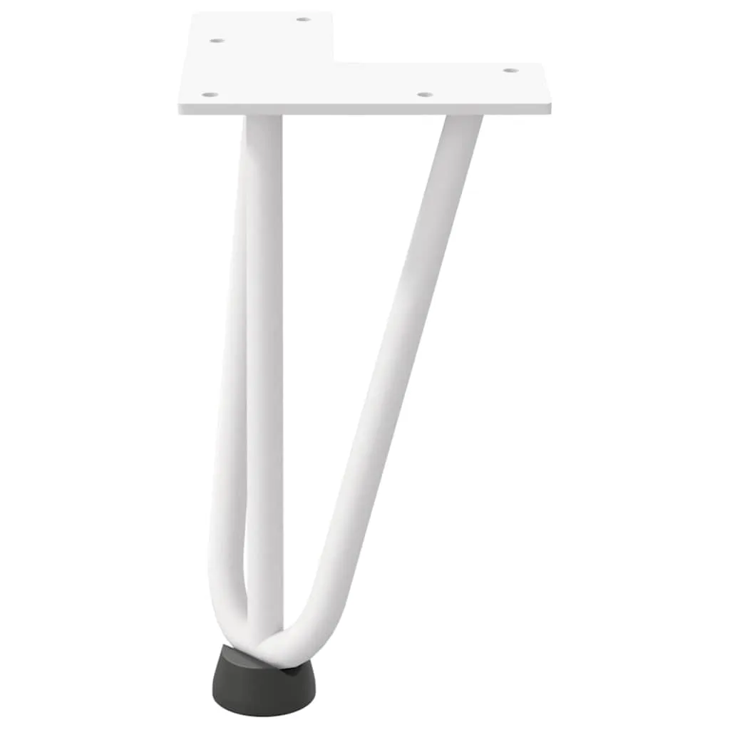 vidaXL Hairpin Table Legs 4 pcs White 20 cm Solid Steel
