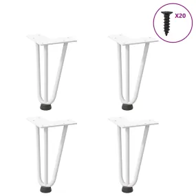 vidaXL Hairpin Table Legs 4 pcs White 20 cm Solid Steel