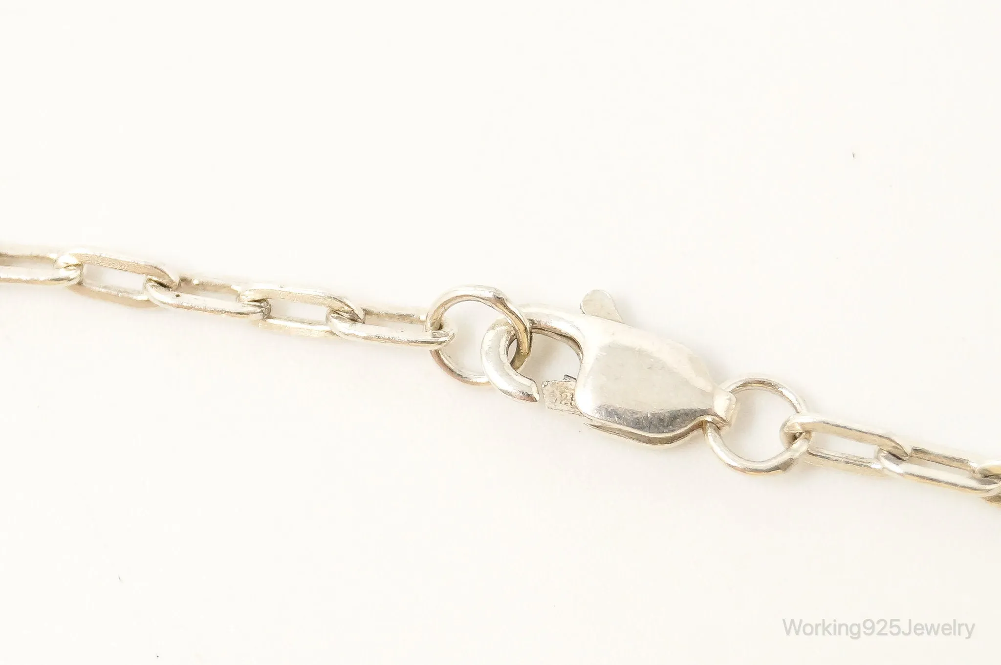 Vintage Open Linked Hearts Lovers Sterling Silver Necklace