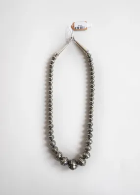Vintage Wild Goose Moon Stamped Sterling Silver Navajo Pearl Necklace
