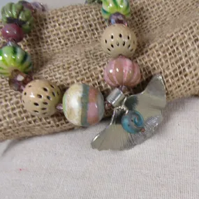 Whimsical Handmade Artisan Bead Necklace