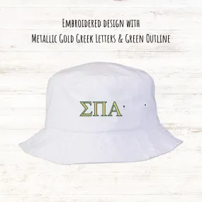 White ELLA Embroidered Bucket Hat
