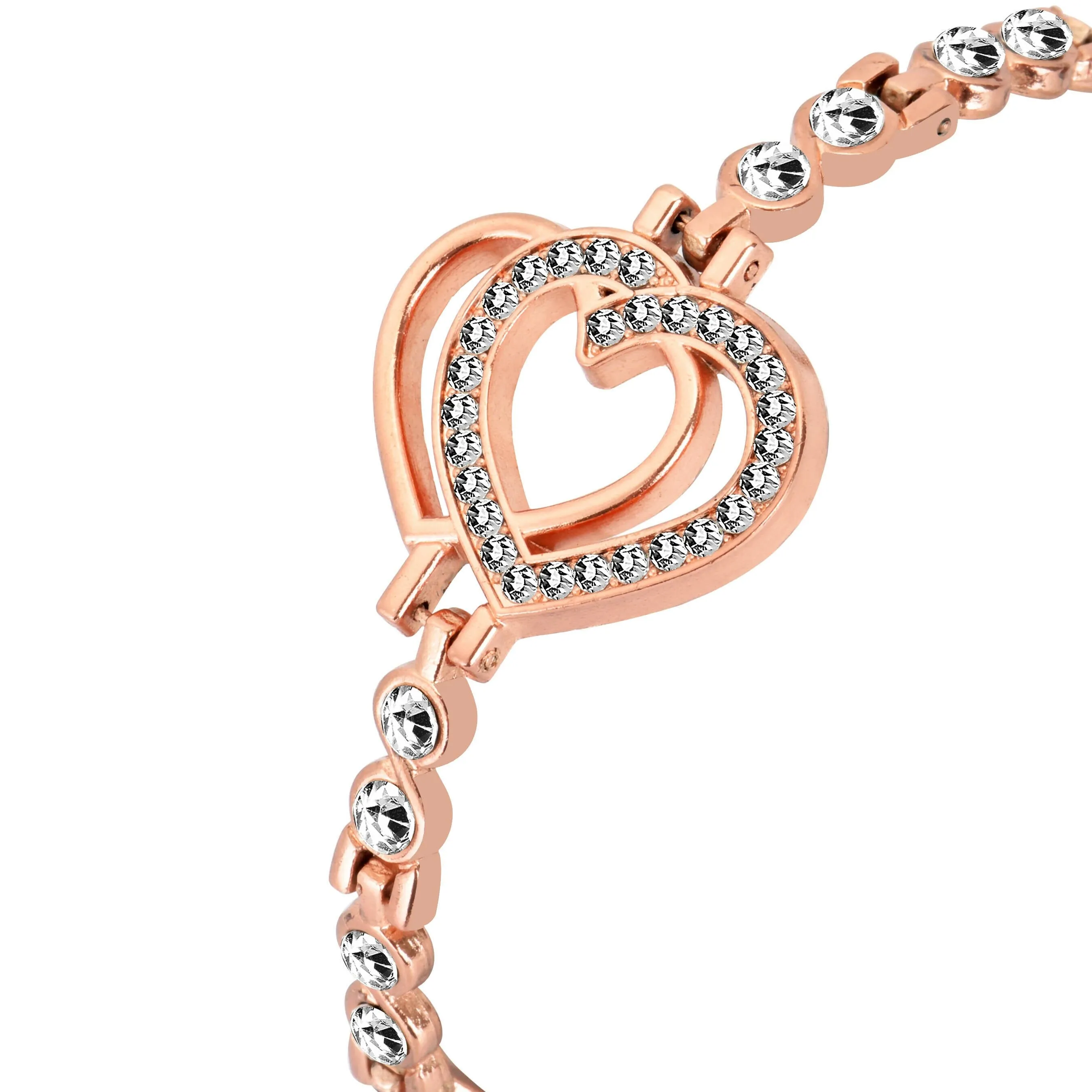 Women Copper Analog Watch With Diamond Bracelet Combo For Girls Watch