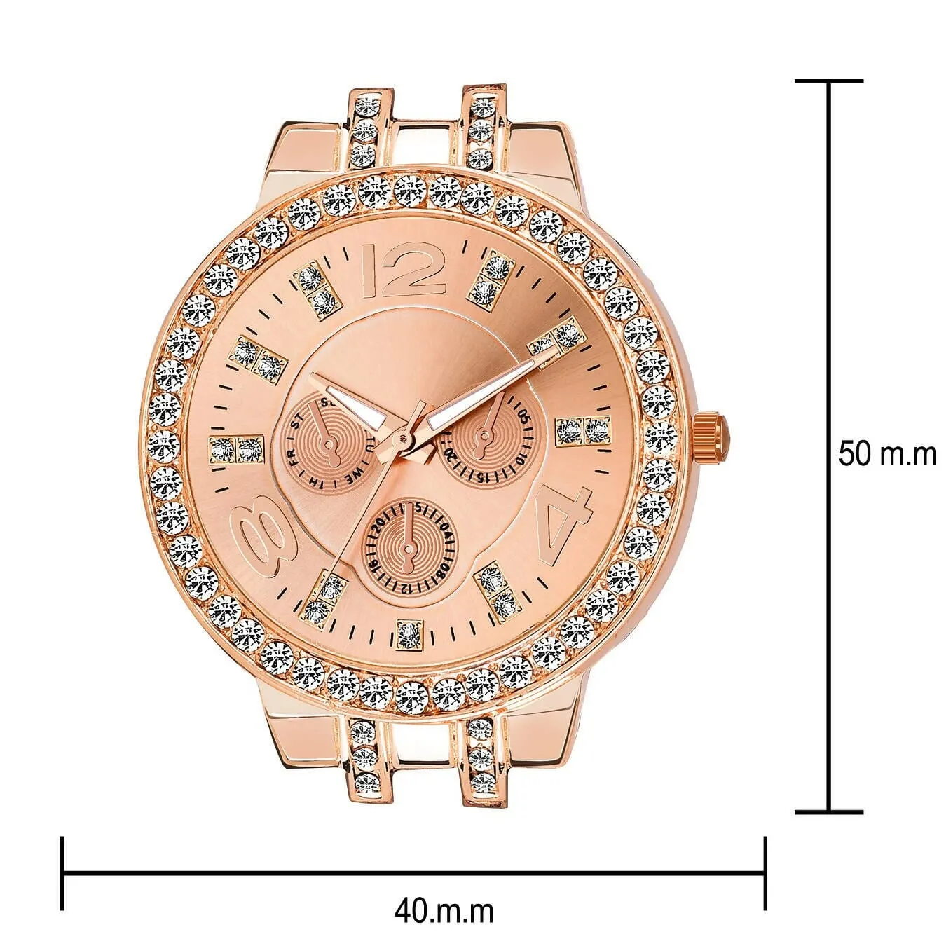 Women Copper Analog Watch With Diamond Bracelet Combo For Girls Watch