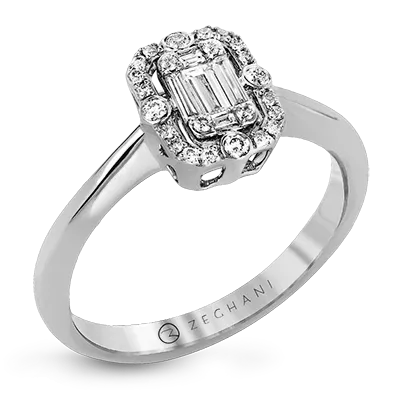 Zeghani 14K White Gold .30ctw Diamond Engagement Ring (93060)