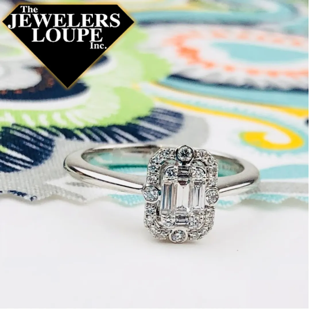 Zeghani 14K White Gold .30ctw Diamond Engagement Ring (93060)